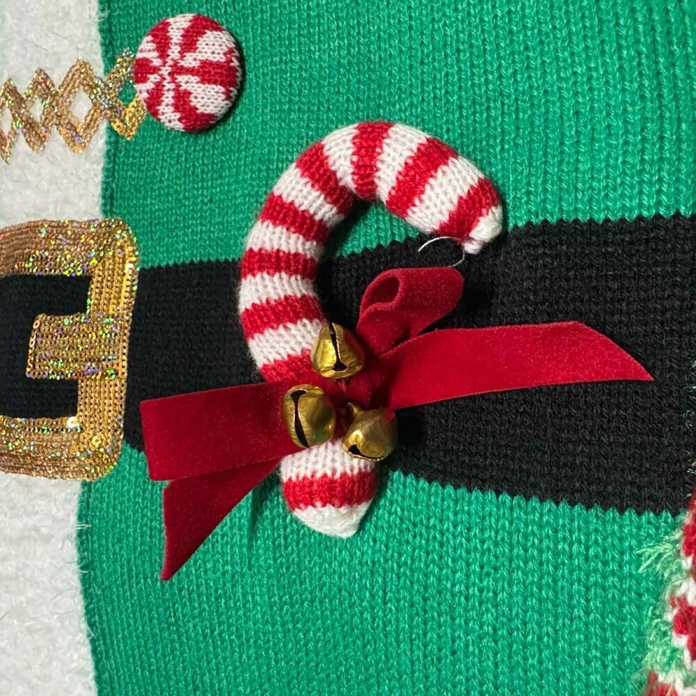 Ugly Christmas Sweater Dress XXL Candy Cane jingle - Picture 2 of 15